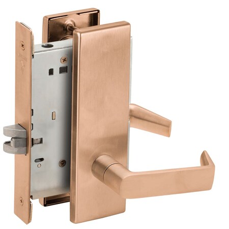 Schlage Grade 1 Passage Latch Mortise Lock, 06 Lever, N Escutcheon, Satin Bronze Clear Coated Finish, Field L9010 06N 612